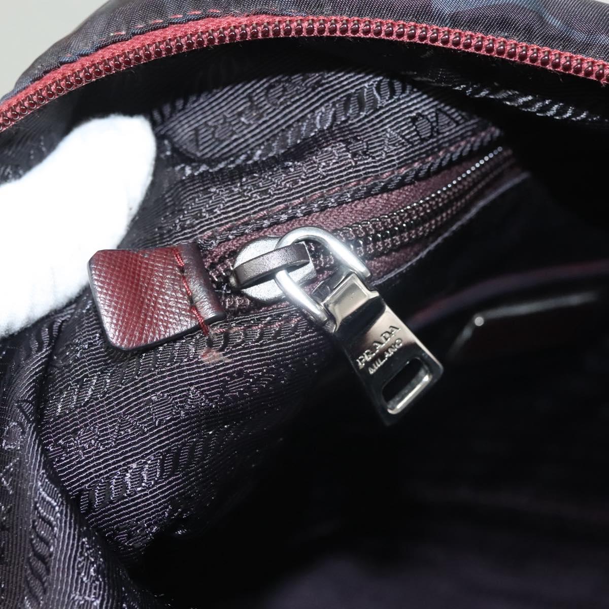 PRADA Tote Bag Nylon Blue Silver Auth hk2799