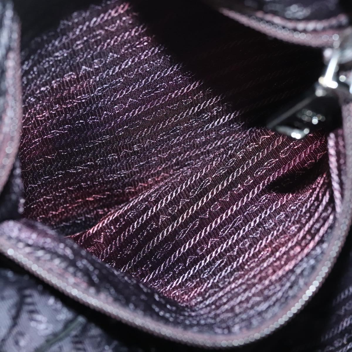 PRADA Tote Bag Nylon Blue Silver Auth hk2799