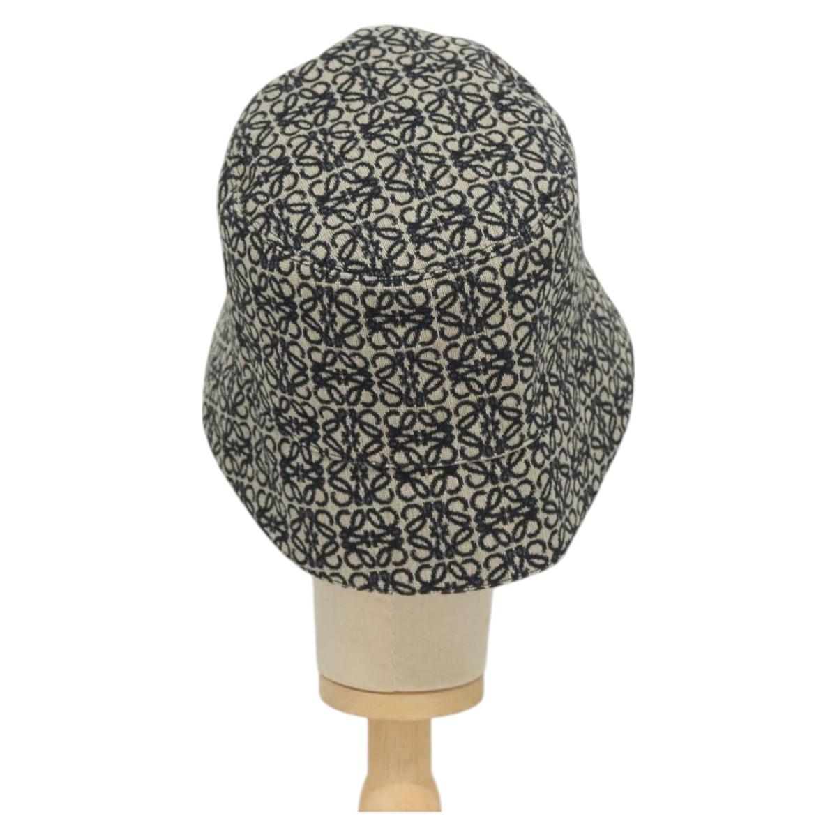 LOEWE Anagram Reversible Bucket Hat Canvas Navy Auth hk2801