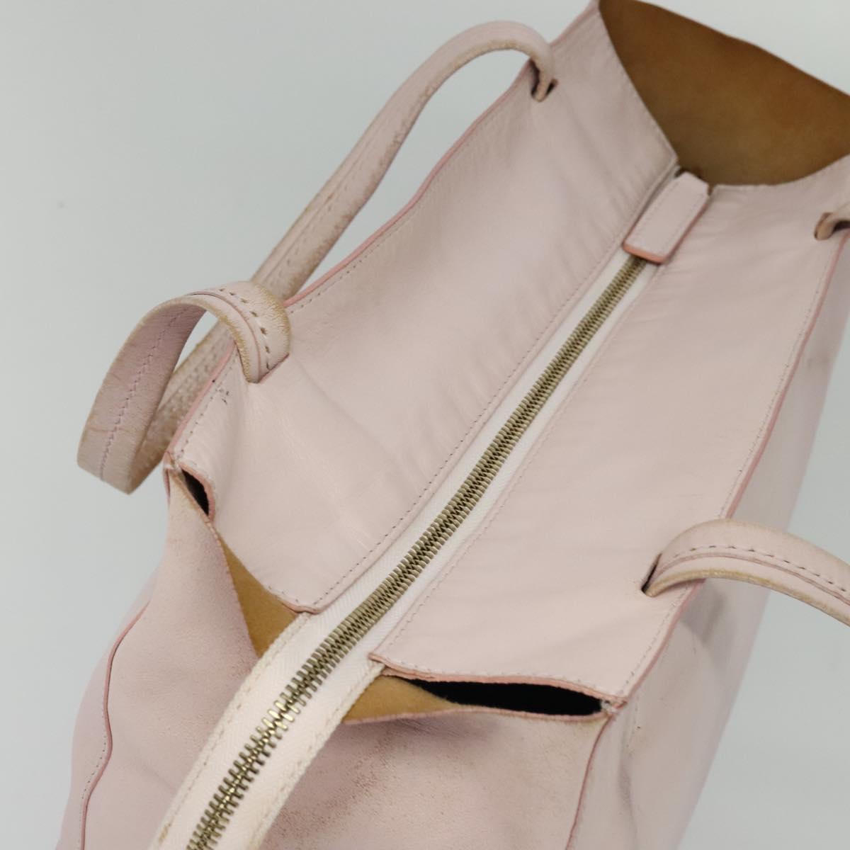 CELINE Horizontalkava Tote Bag Leather Pink Gold Auth hk2816