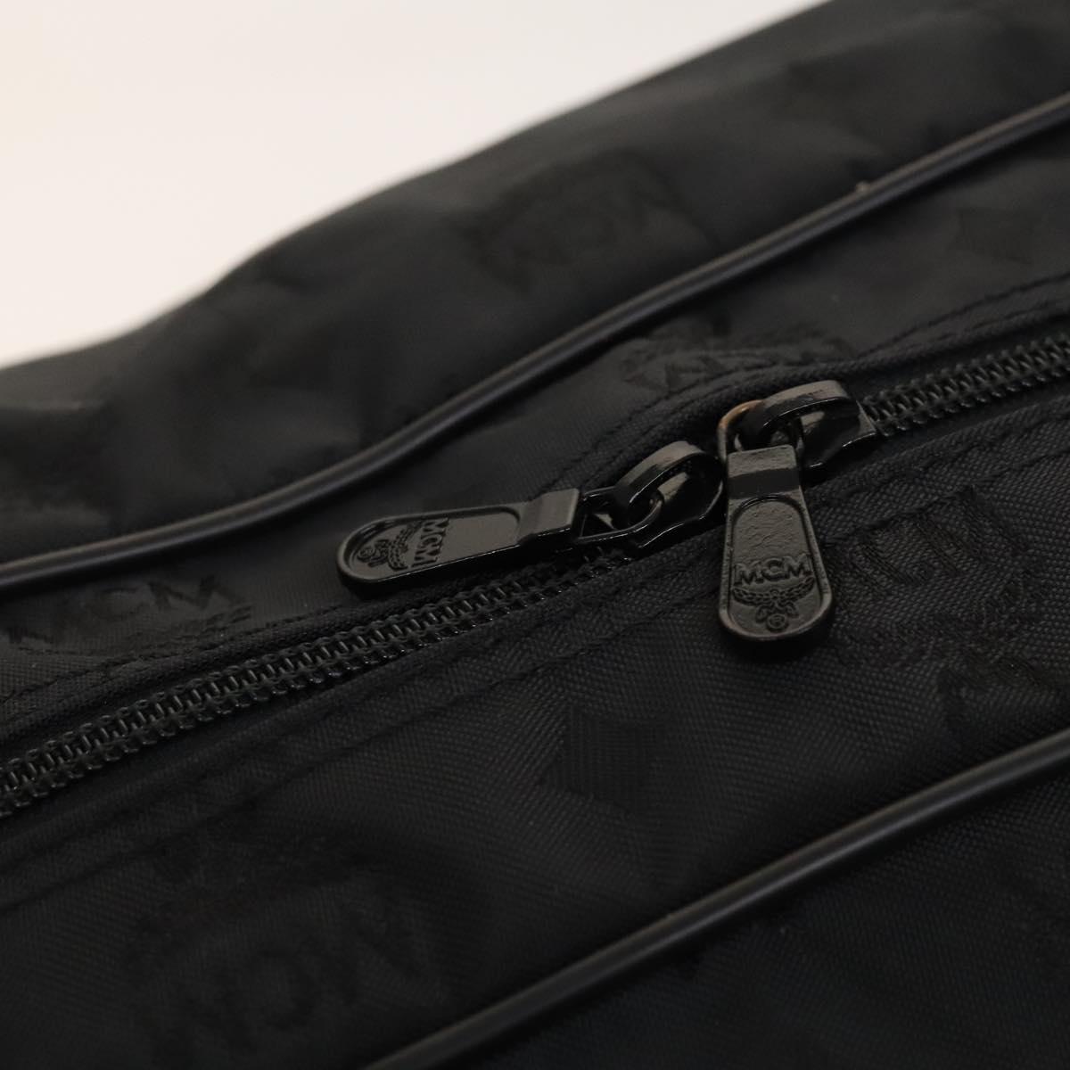 MCM Logogram Vicetos Boston Bag Nylon 2way Brown Gold Auth hk2824