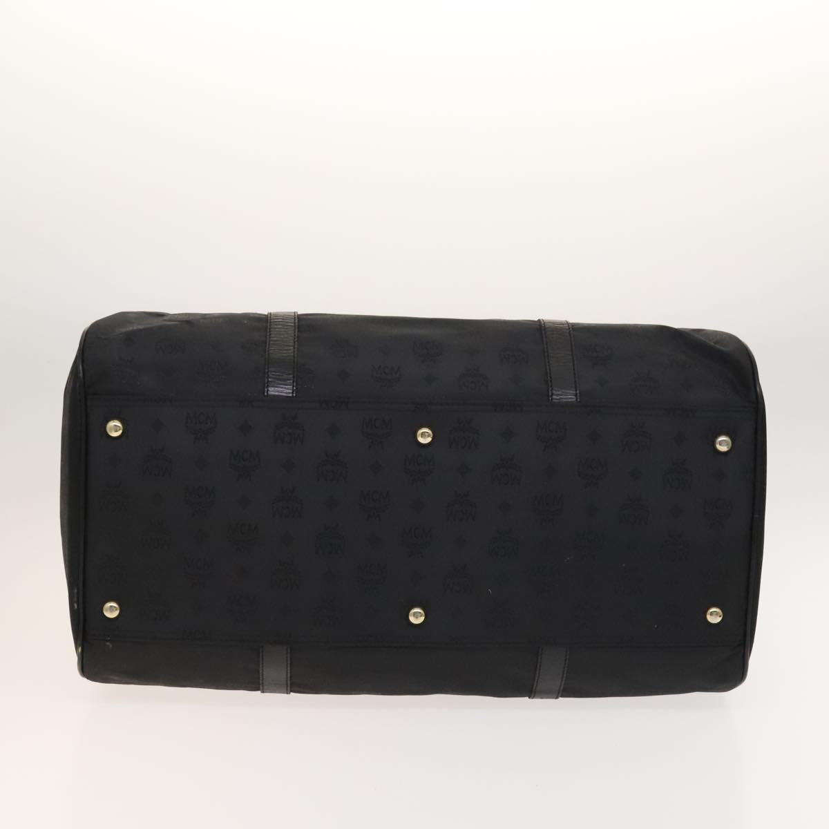 MCM Logogram Vicetos Boston Bag Nylon 2way Brown Gold Auth hk2824