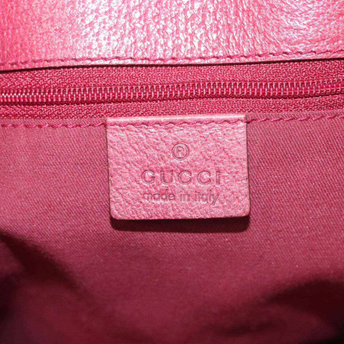GUCCI GG Canvas Tote Bag Beige Silver 120836 Auth hk2844