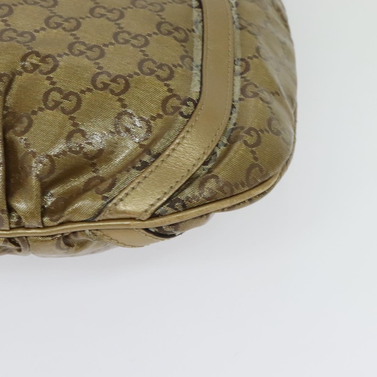 GUCCI GG Crystal Shoulder Bag Gold 203257 Auth hk2846