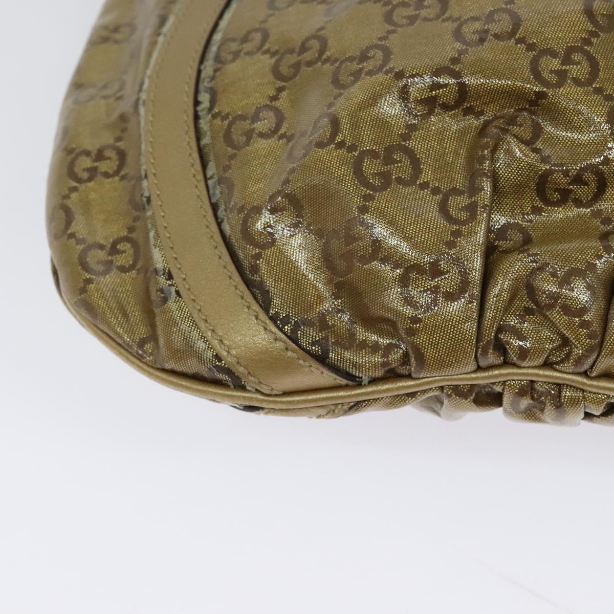 GUCCI GG Crystal Shoulder Bag Gold 203257 Auth hk2846