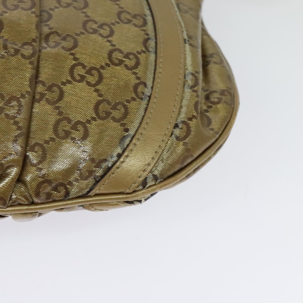 GUCCI GG Crystal Shoulder Bag Gold 203257 Auth hk2846