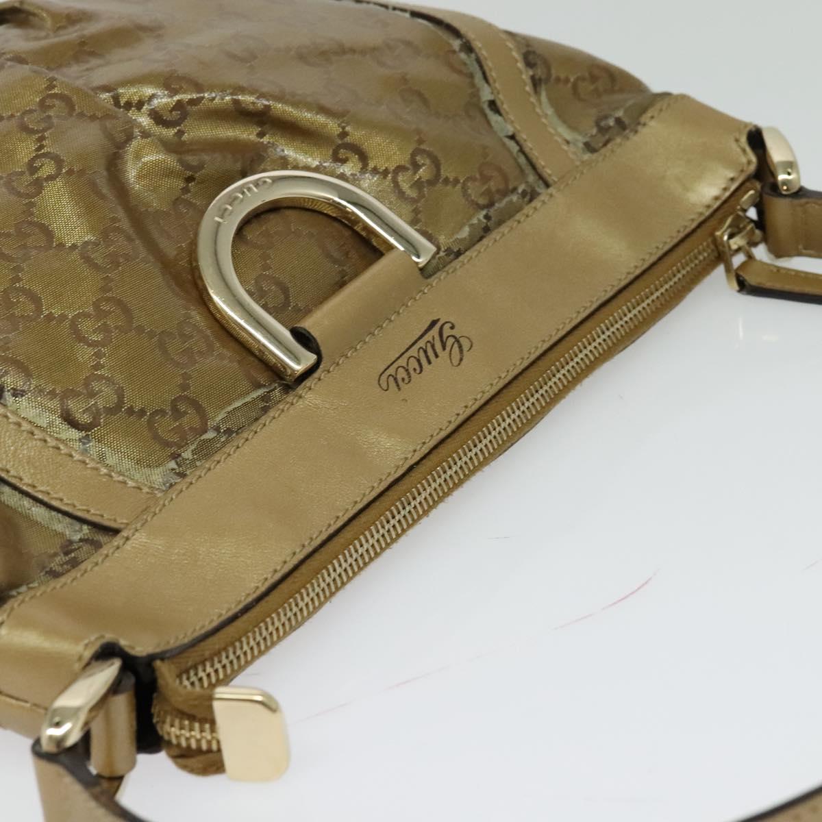 GUCCI GG Crystal Shoulder Bag Gold 203257 Auth hk2846