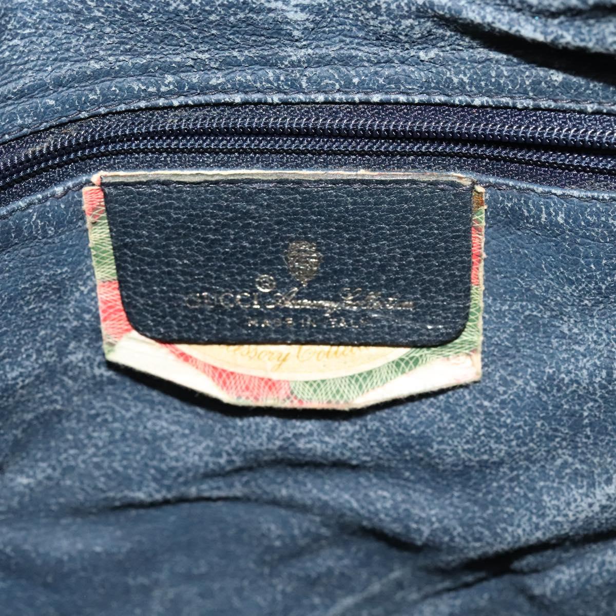 GUCCI GG Supreme Clutch Bag PVC Navy Gold 89 02 075 Auth hk2850