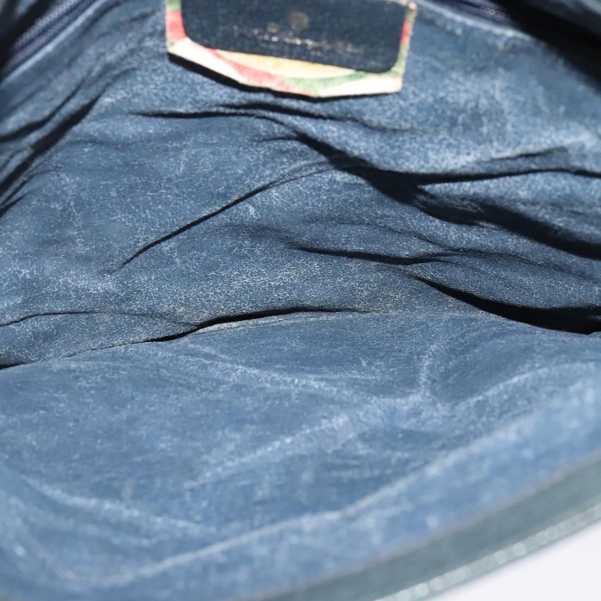 GUCCI GG Supreme Clutch Bag PVC Navy Gold 89 02 075 Auth hk2850