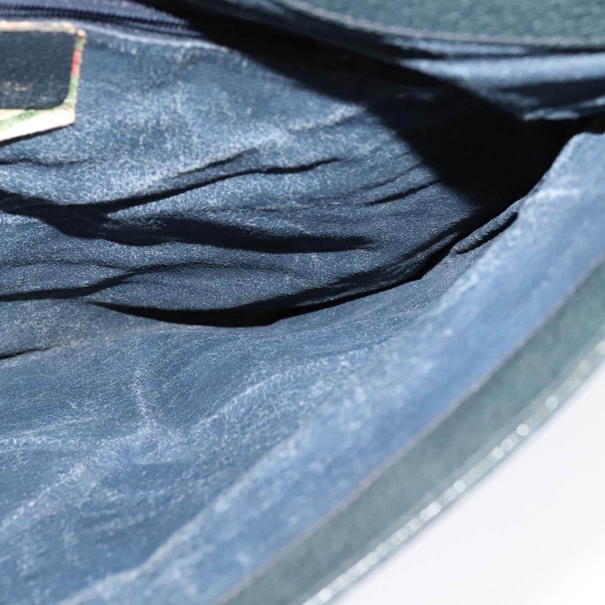 GUCCI GG Supreme Clutch Bag PVC Navy Gold 89 02 075 Auth hk2850