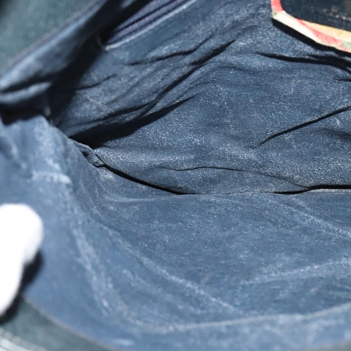 GUCCI GG Supreme Clutch Bag PVC Navy Gold 89 02 075 Auth hk2850