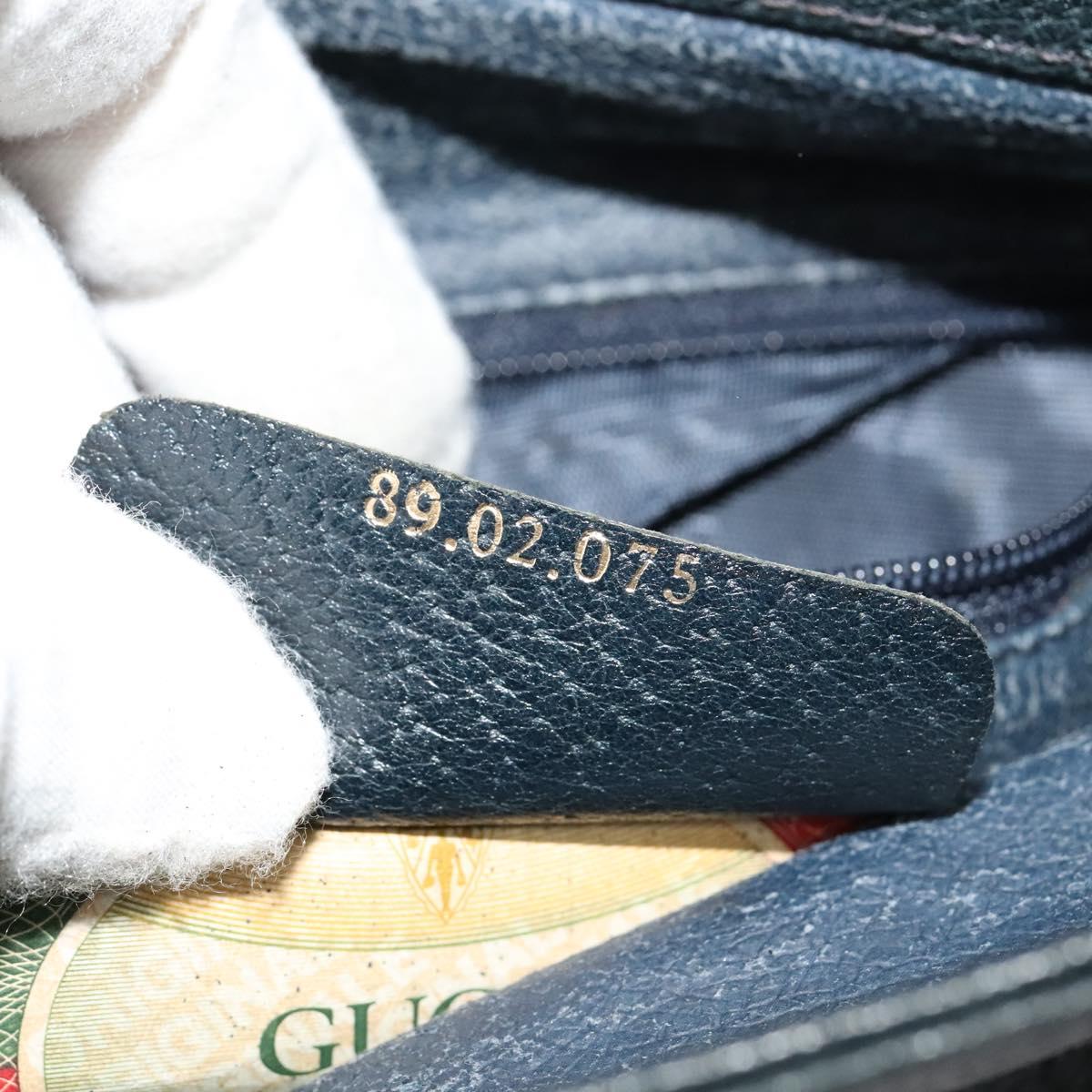 GUCCI GG Supreme Clutch Bag PVC Navy Gold 89 02 075 Auth hk2850