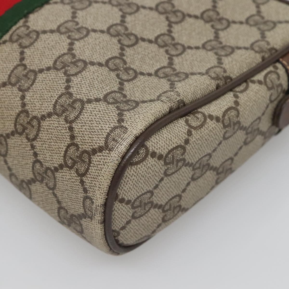 GUCCI GG Supreme Web Sherry Line Clutch Bag PVC Beige 32 014 3553 Auth hk2851