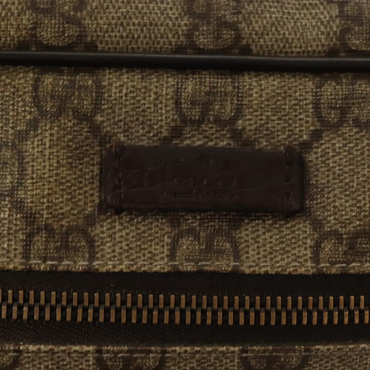 GUCCI GG Supreme Web Sherry Line Clutch Bag PVC Beige Silver 152599 Auth hk2854