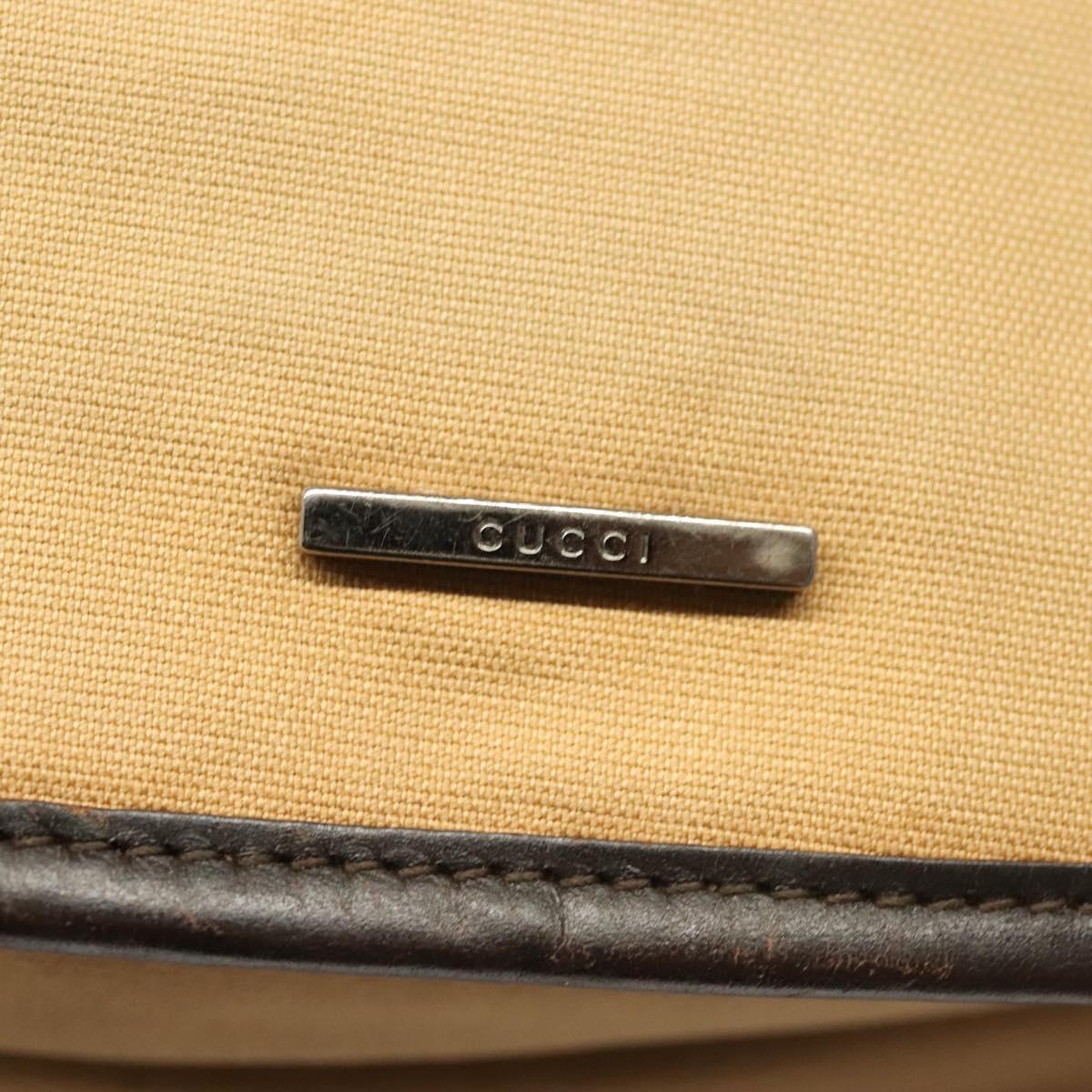 GUCCI Web Sherry Line Shoulder Bag Canvas Beige Silver Red 001 4306 Auth hk2865