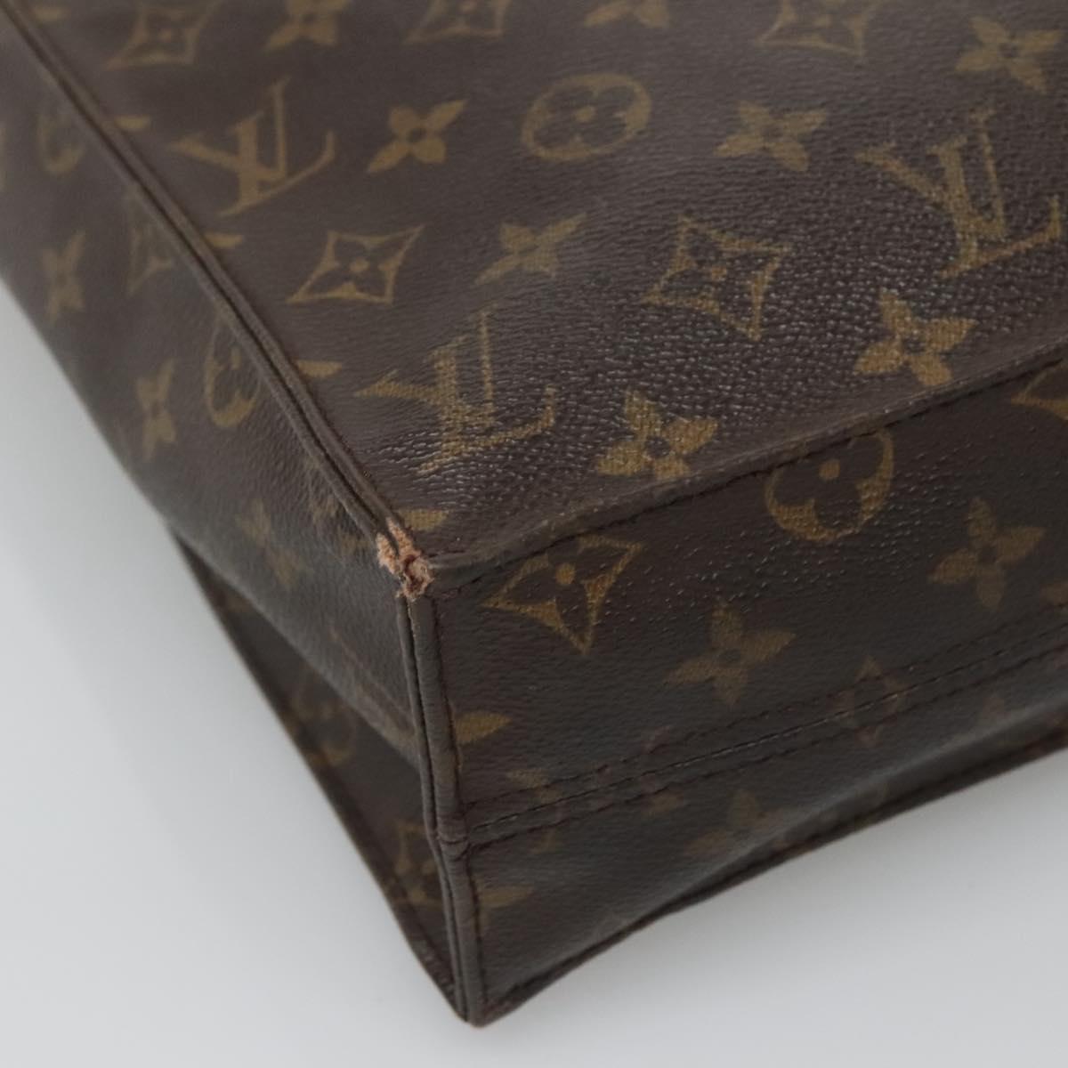 LOUIS VUITTON Monogram Sac Plat Hand Bag M51140 LV Auth hk2882