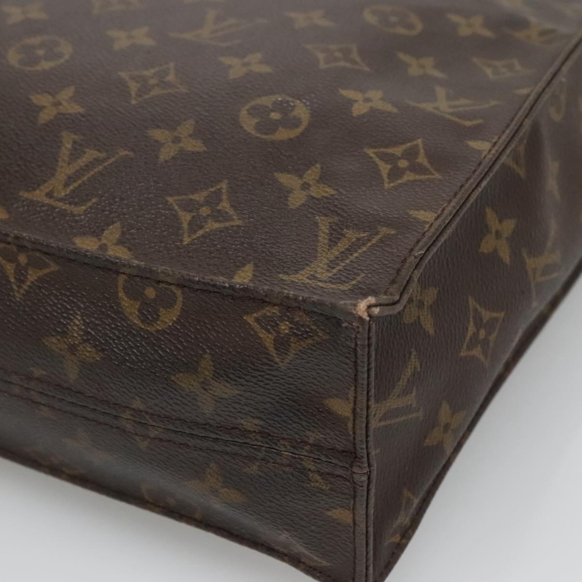 LOUIS VUITTON Monogram Sac Plat Hand Bag M51140 LV Auth hk2882