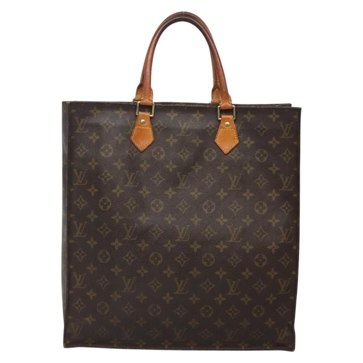 LOUIS VUITTON Monogram Sac Plat Hand Bag M51140 LV Auth hk2882