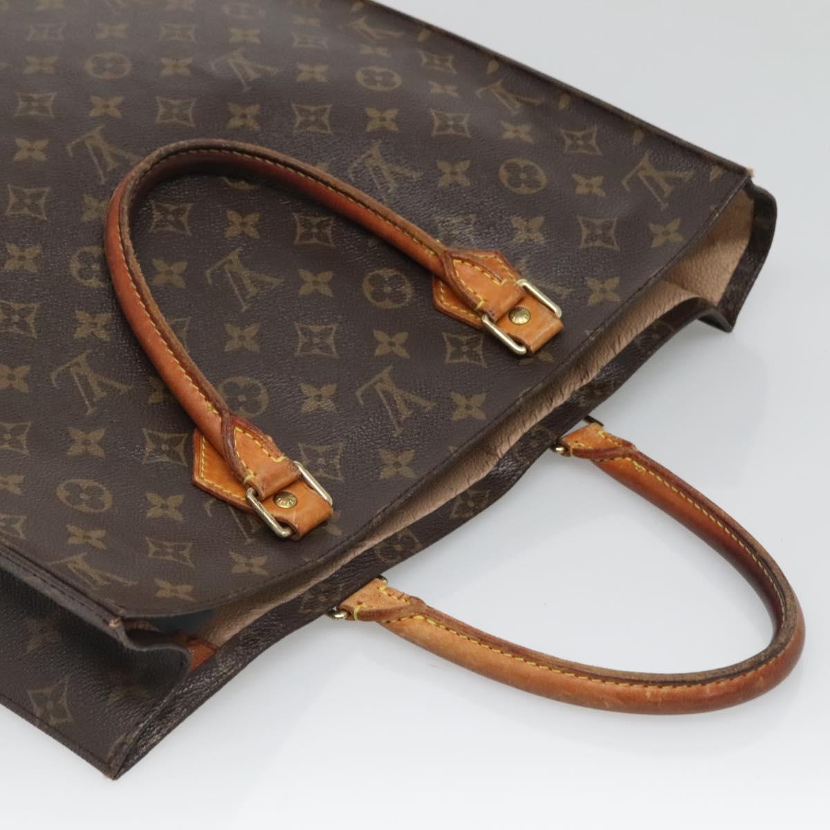 LOUIS VUITTON Monogram Sac Plat Hand Bag M51140 LV Auth hk2882
