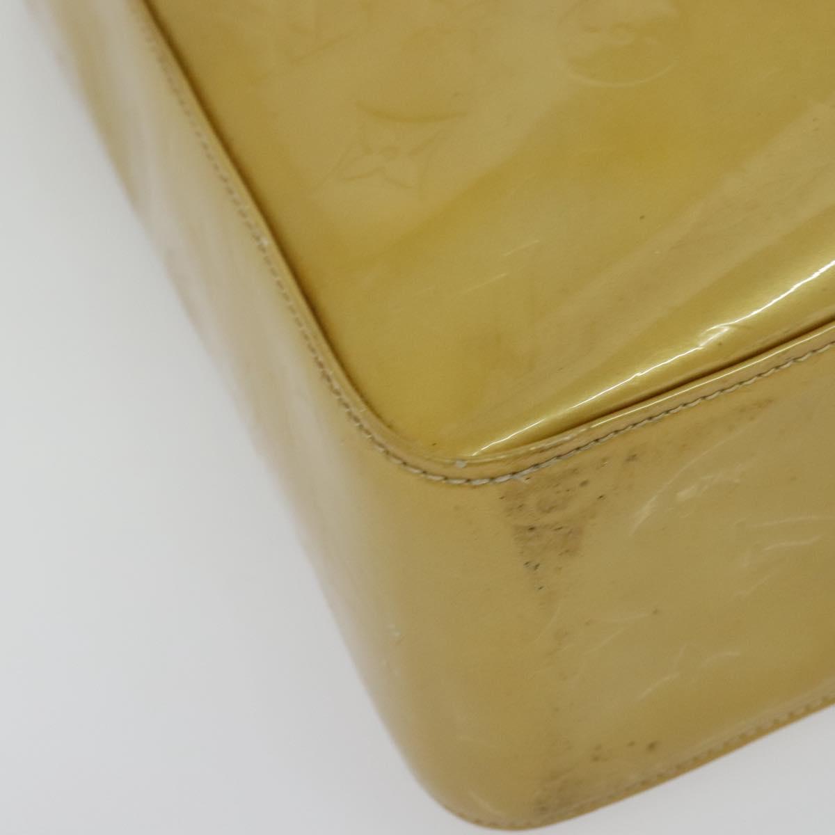 LOUIS VUITTON Monogram Vernis Columbus Tote Bag Beige M91023 LV Auth hk2890