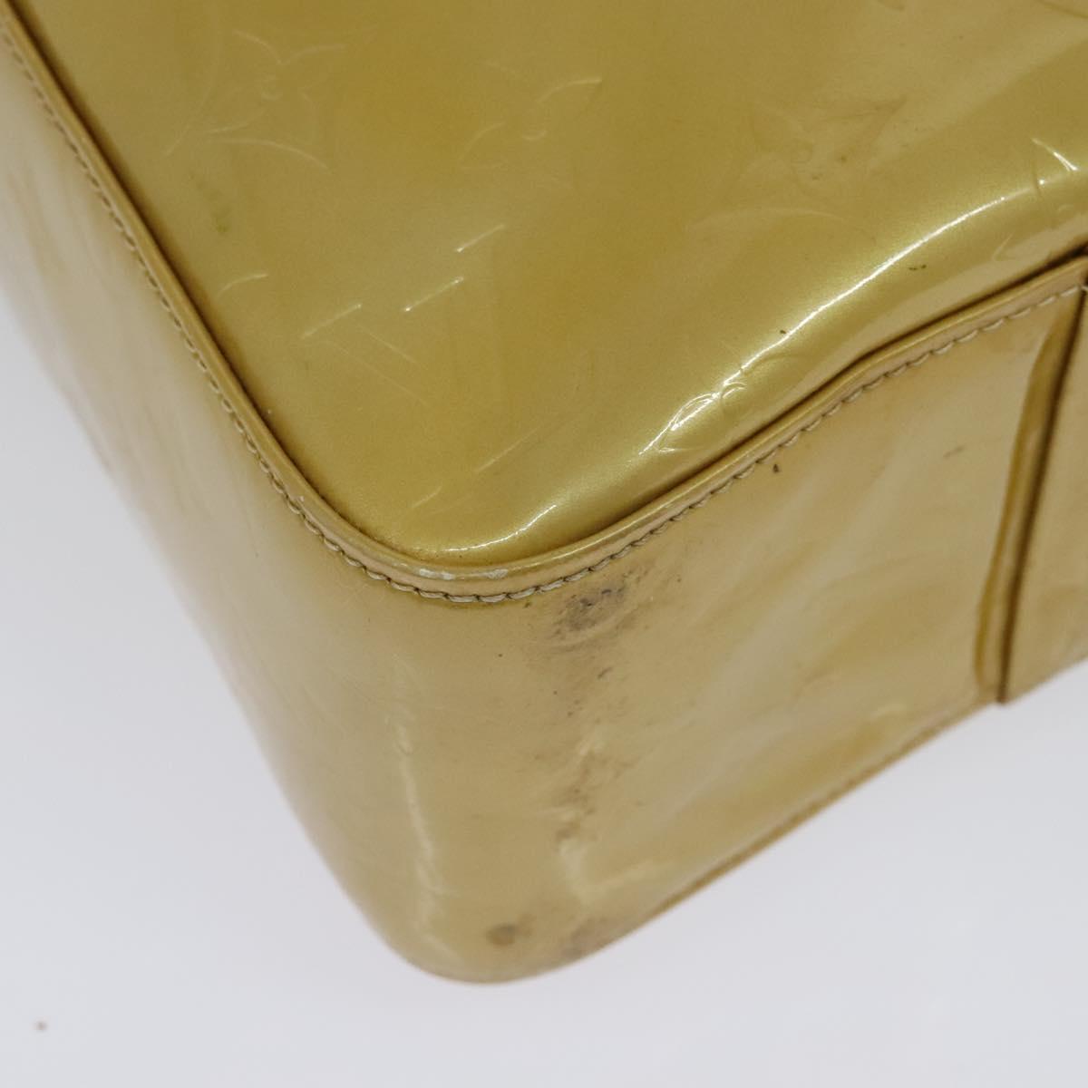 LOUIS VUITTON Monogram Vernis Columbus Tote Bag Beige M91023 LV Auth hk2890