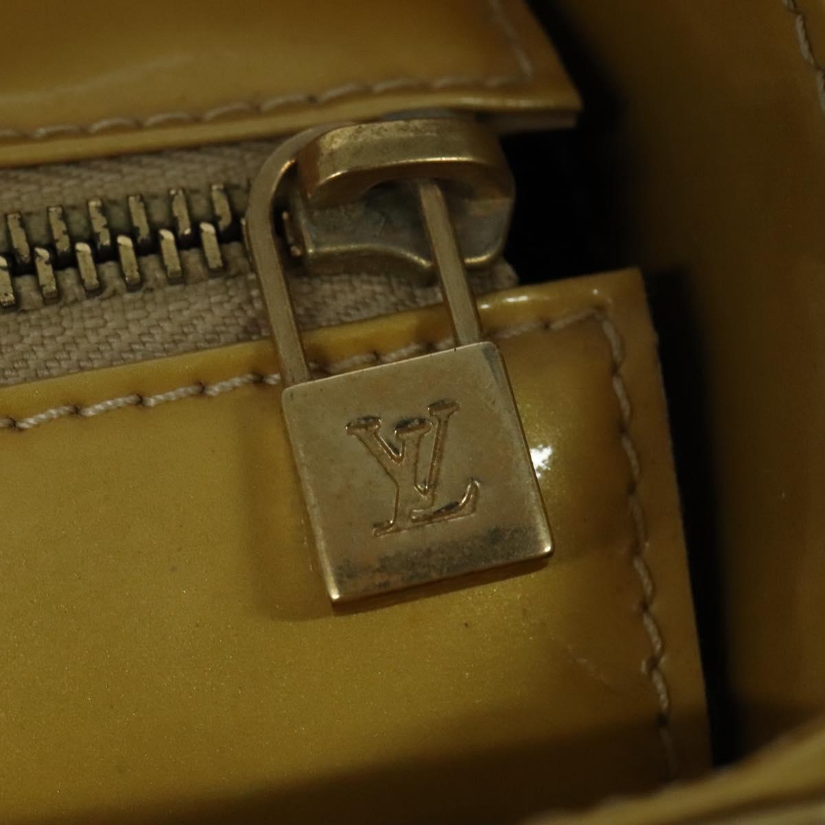 LOUIS VUITTON Monogram Vernis Columbus Tote Bag Beige M91023 LV Auth hk2890