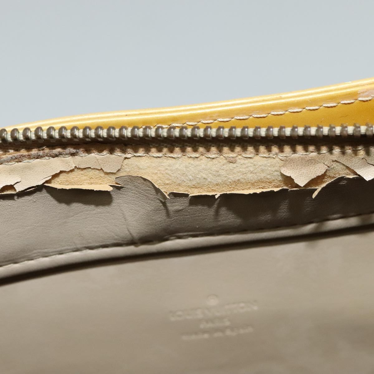 LOUIS VUITTON Monogram Vernis Columbus Tote Bag Beige M91023 LV Auth hk2890