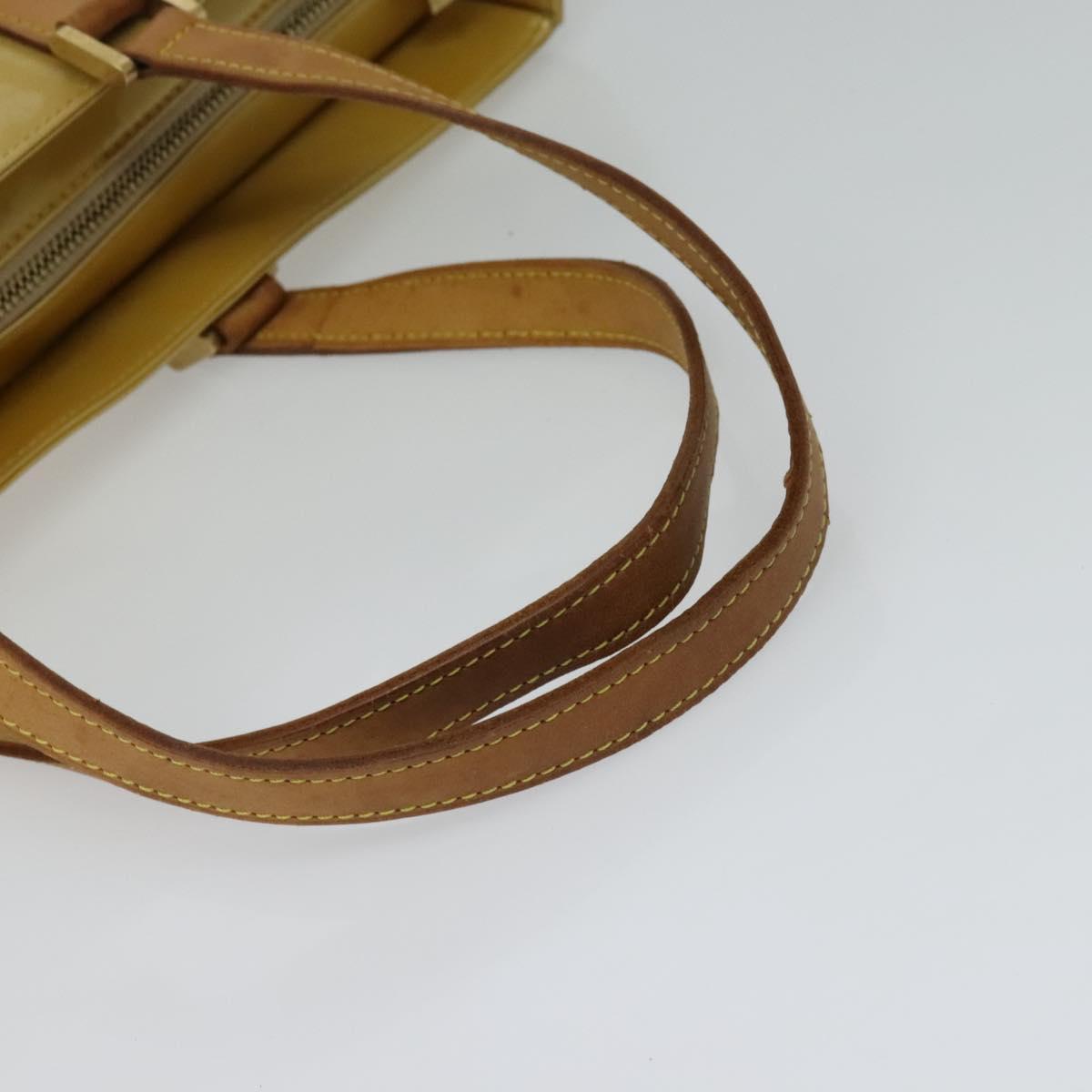 LOUIS VUITTON Monogram Vernis Columbus Tote Bag Beige M91023 LV Auth hk2890