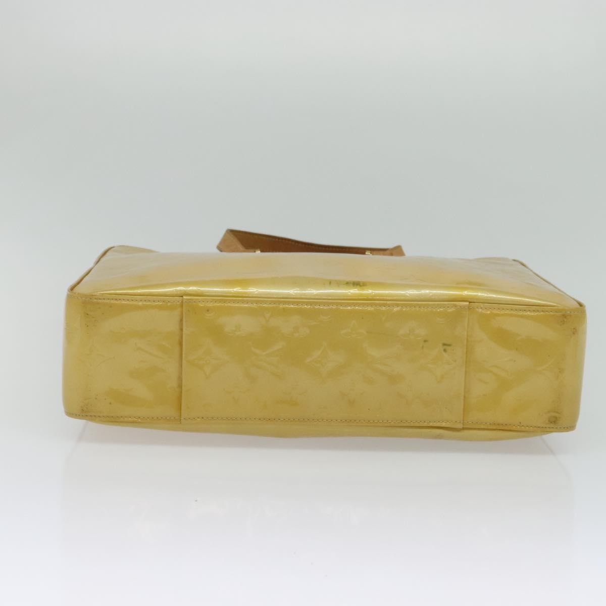 LOUIS VUITTON Monogram Vernis Columbus Tote Bag Beige M91023 LV Auth hk2890