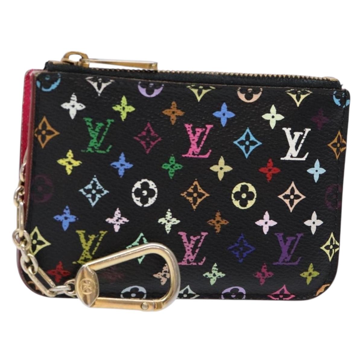 LOUIS VUITTON Multicolor Pochette ClesNM Coin Purse Black M60279 LV Auth hk2897