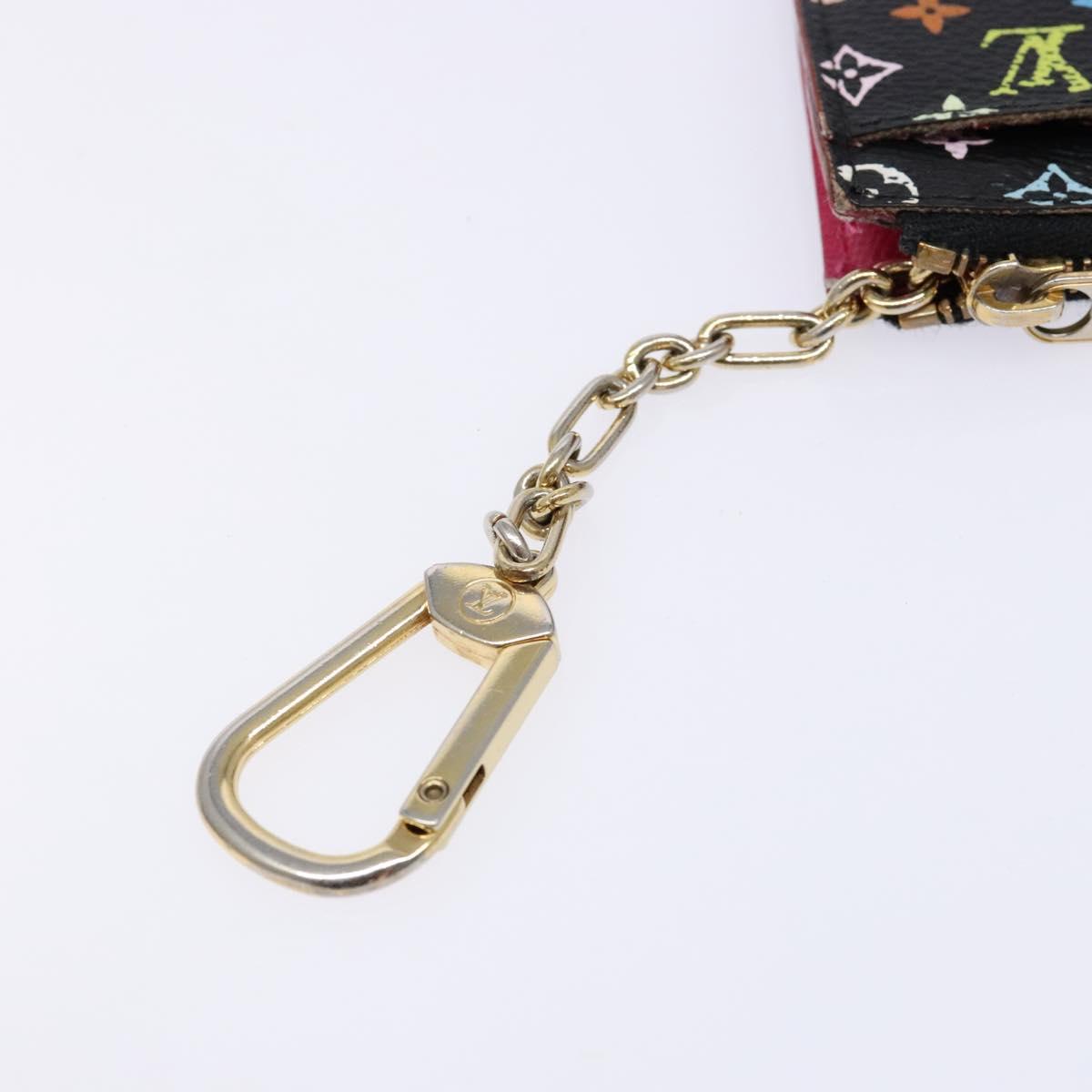 LOUIS VUITTON Multicolor Pochette ClesNM Coin Purse Black M60279 LV Auth hk2897