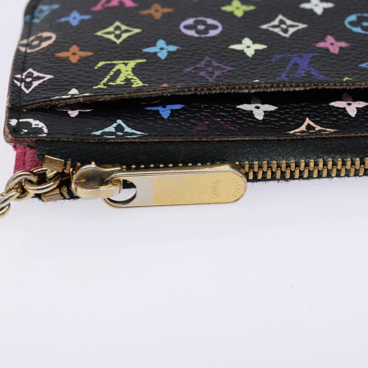 LOUIS VUITTON Multicolor Pochette ClesNM Coin Purse Black M60279 LV Auth hk2897