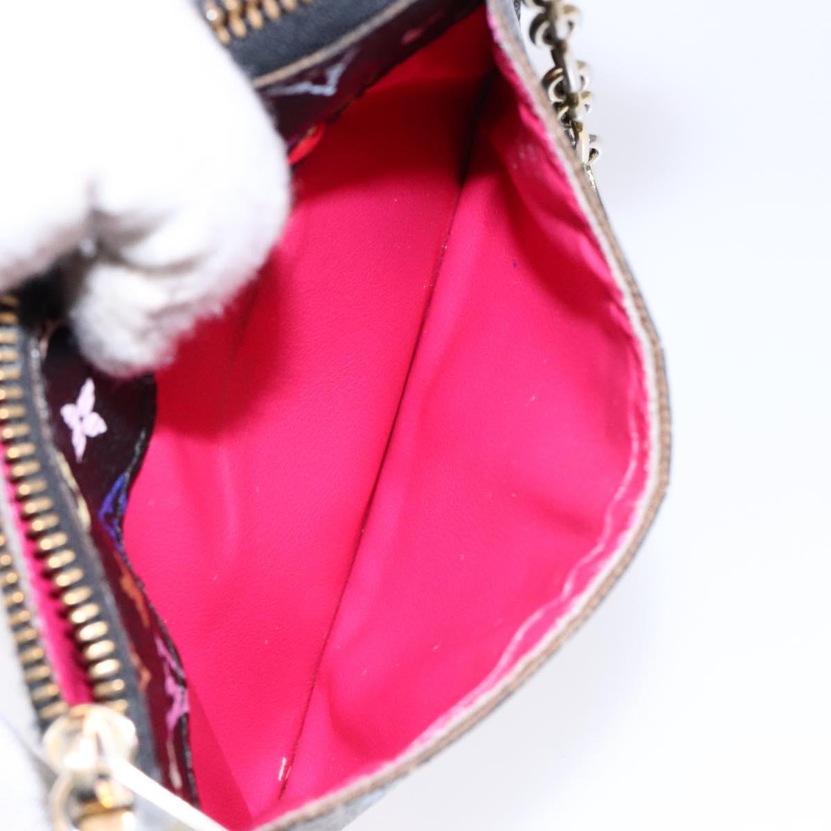 LOUIS VUITTON Multicolor Pochette ClesNM Coin Purse Black M60279 LV Auth hk2897