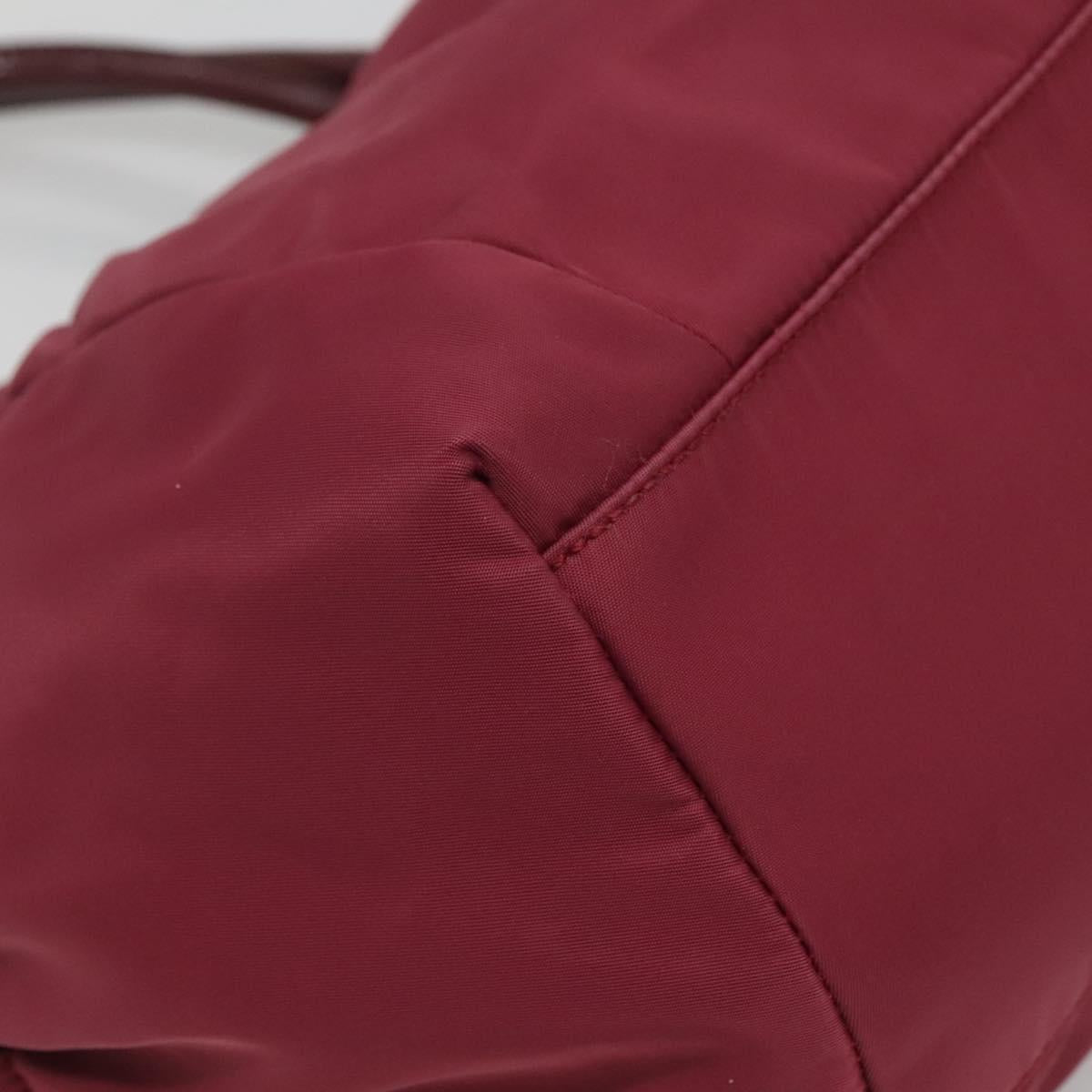 Salvatore Ferragamo Vala Tote Bag Nylon Bordeaux Gold Auth hk2907