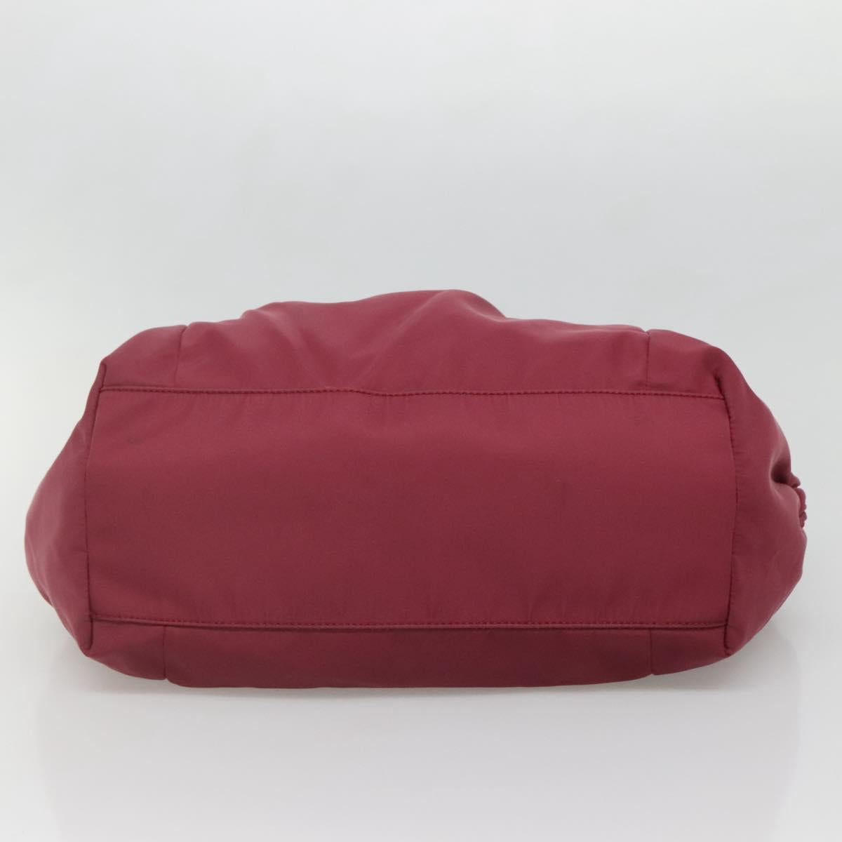 Salvatore Ferragamo Vala Tote Bag Nylon Bordeaux Gold Auth hk2907