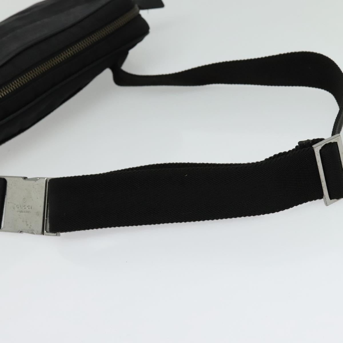 GUCCI GG Canvas Guccissima Waist Bag Leather Nylon Black 162417 Auth hk2912