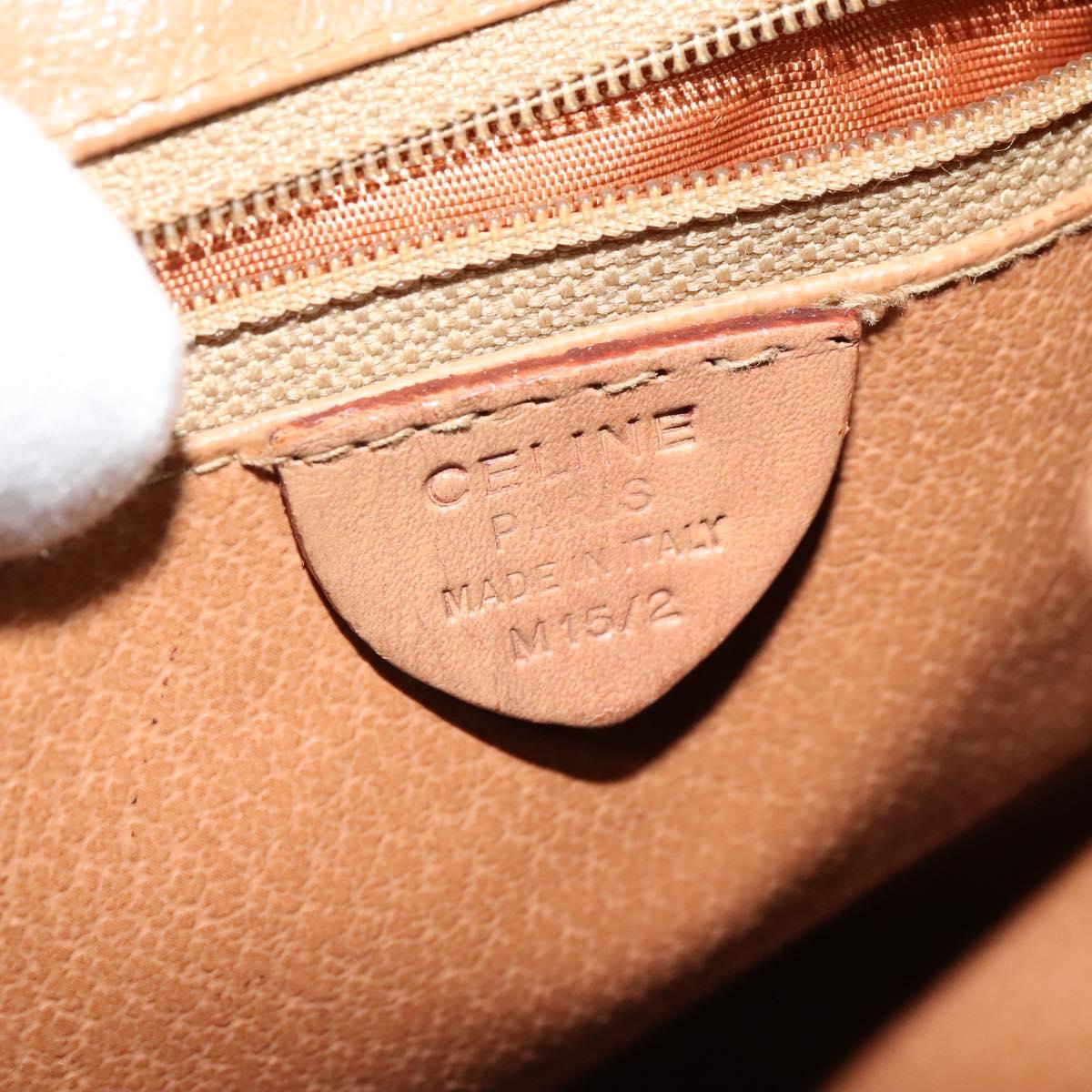 CELINE Macadam Canvas Backpack PVC Leather Brown Gold Auth hk2918