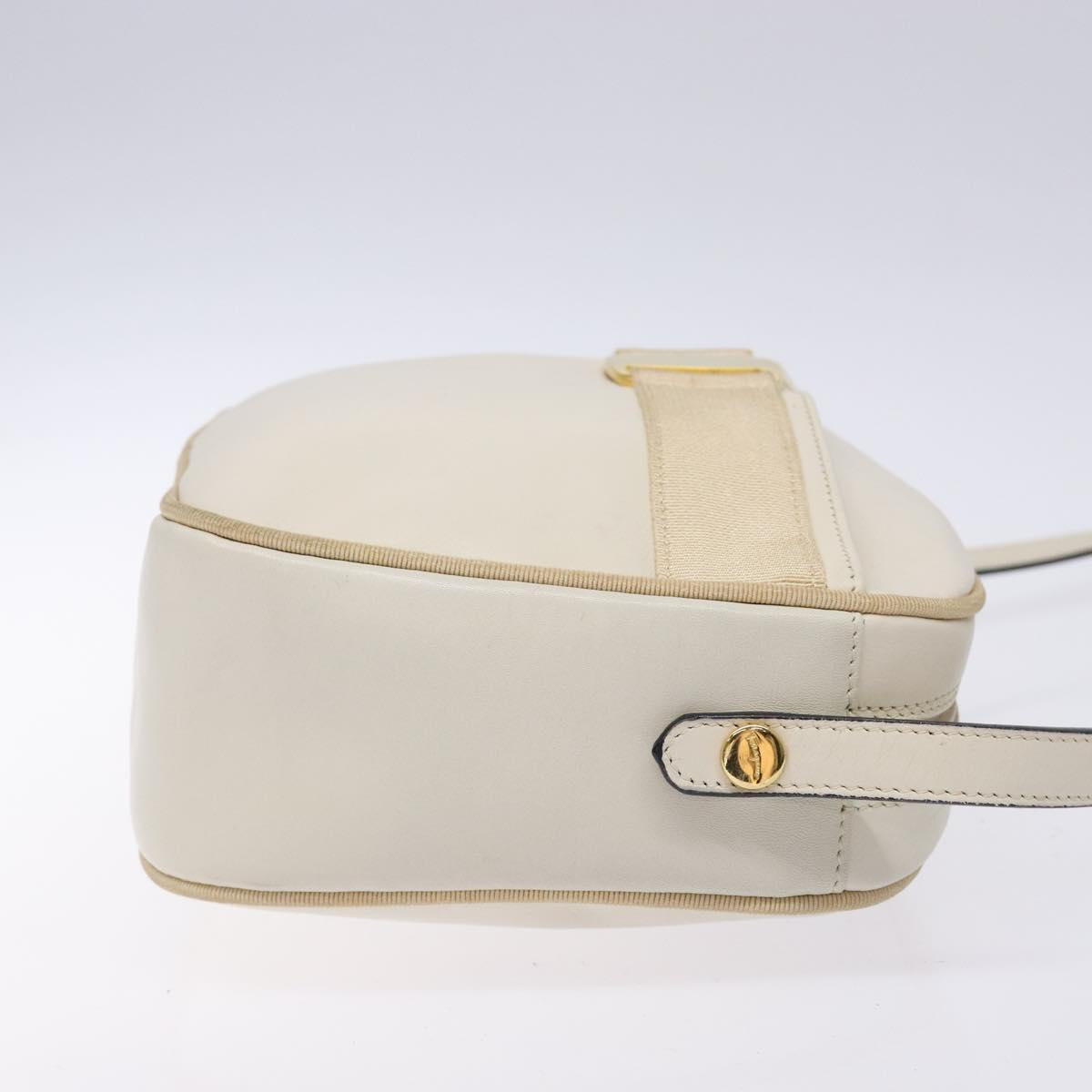 Salvatore Ferragamo Vala Shoulder Bag Leather Beige Gold Auth hk2927