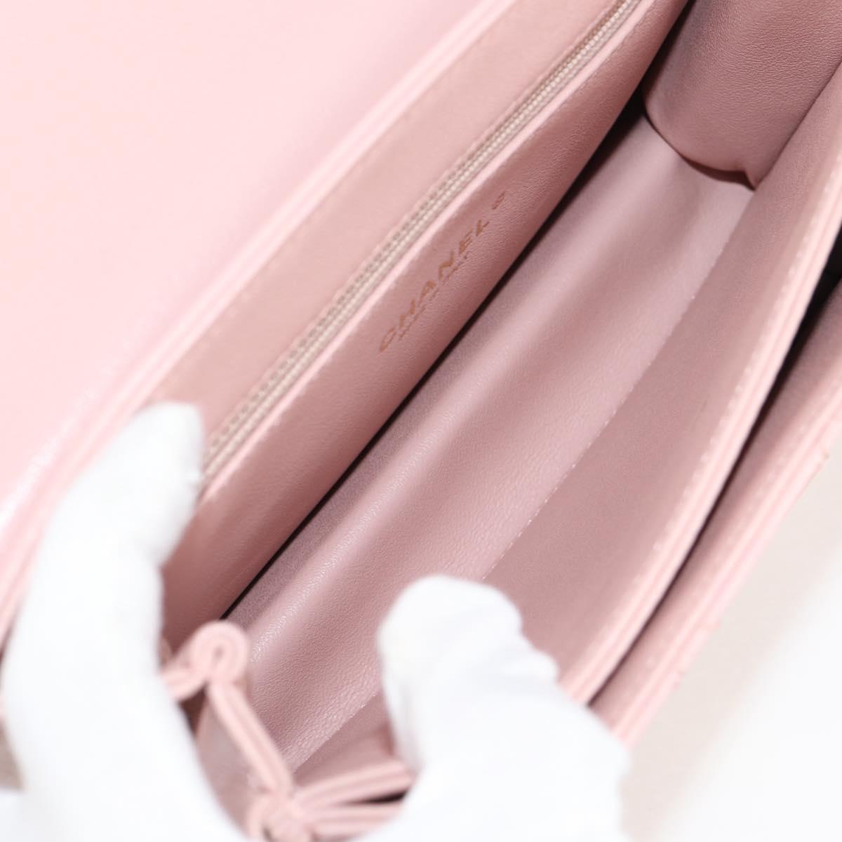 CHANEL Matelasse Beauty Rock Chain Bag Leather Pink Gold CC Auth hk2930M