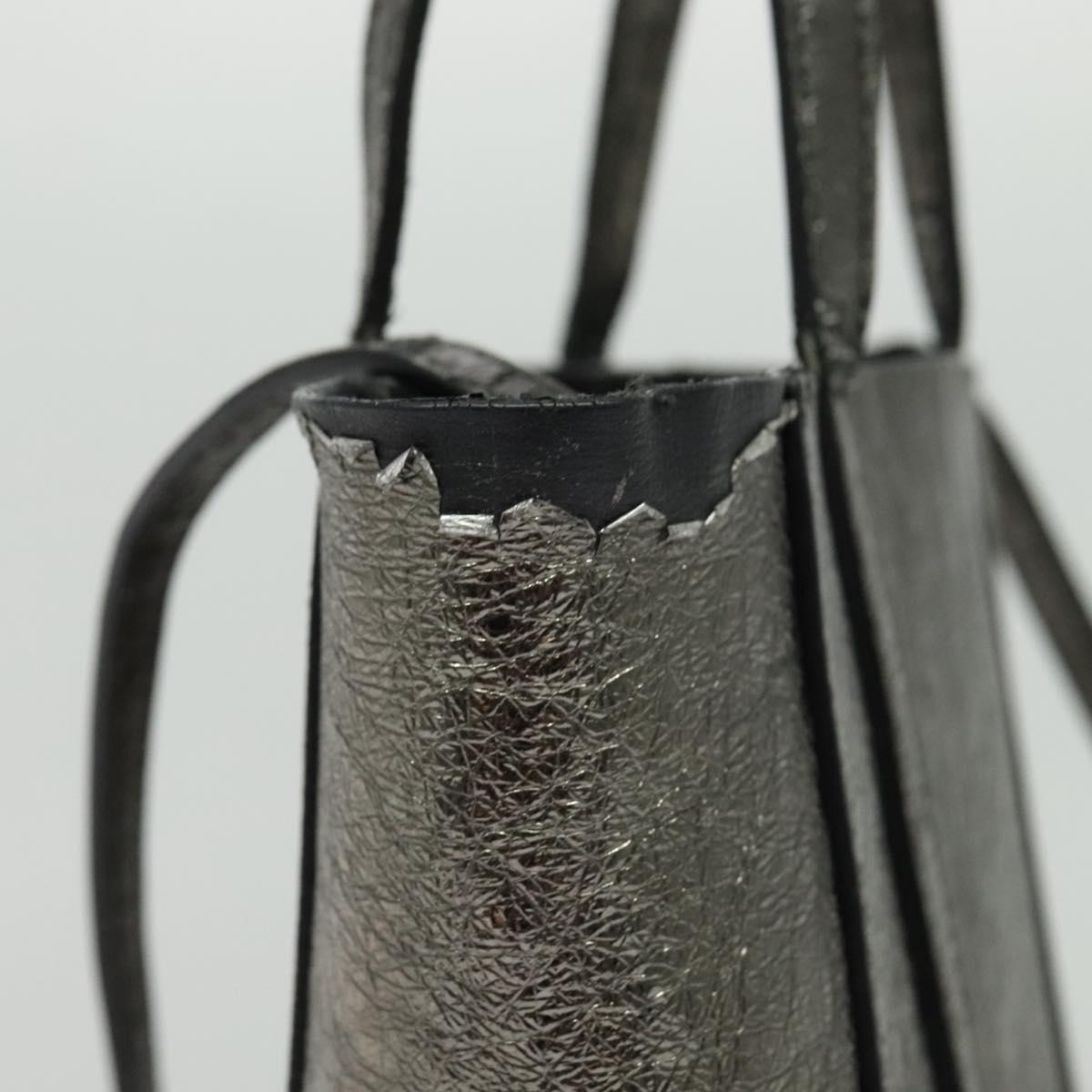BALENCIAGA Everyday Tote XS Tote Bag Leather Silver Auth hk2944