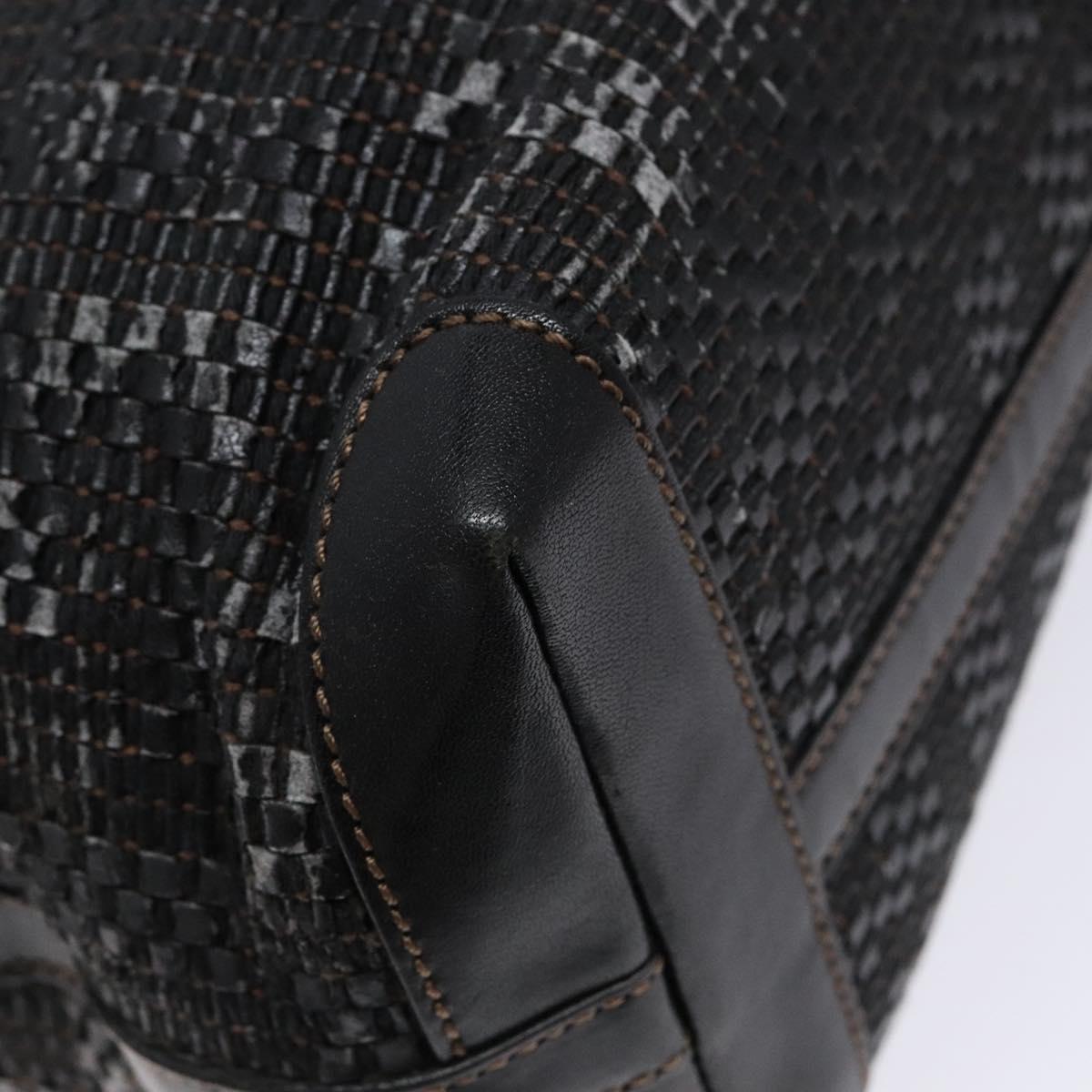 FENDI Zucca Canvas Tote Bag Black Champagne Gold Auth hk2949