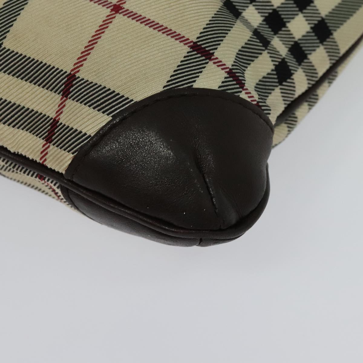 BURBERRY Nova Check Shoulder Bag Nylon Beige Silver Auth hk2950