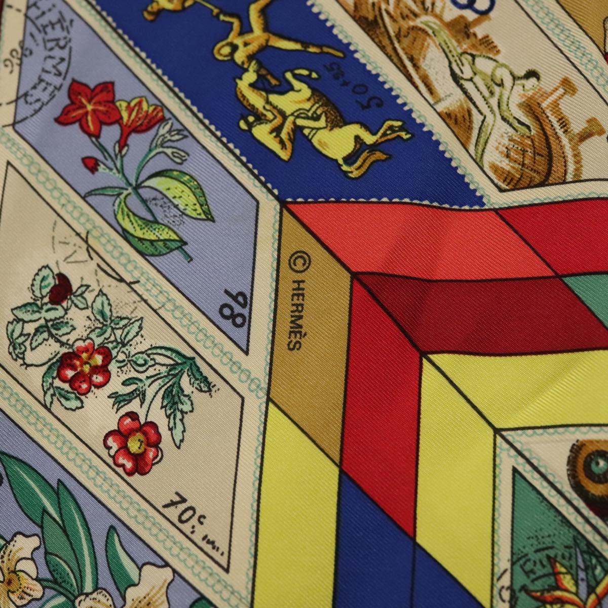 HERMES Carre 90 Scarf ""CORRESPONDANCE"" Silk Bordeaux Auth hk2956