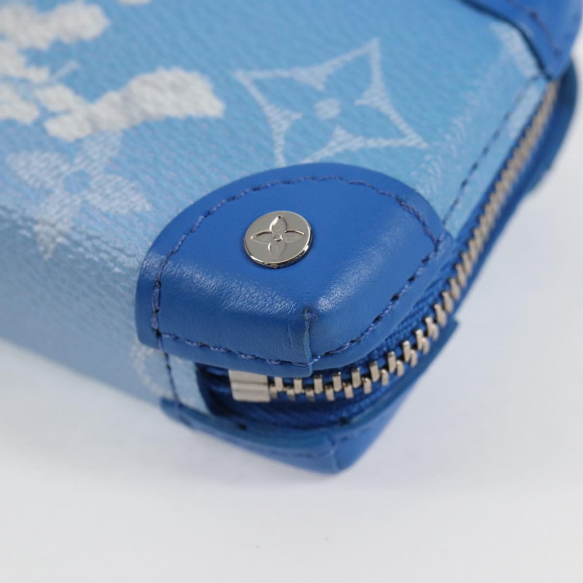 LOUIS VUITTON Monogram Clouds Trunk Necklace Wallet Blue M45440 Auth hk2959SAM