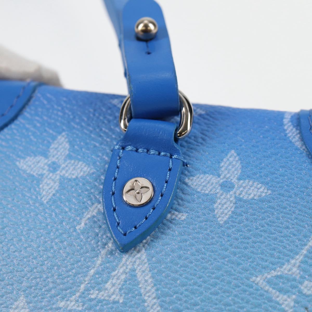 LOUIS VUITTON Monogram Clouds Trunk Necklace Wallet Blue M45440 Auth hk2959M