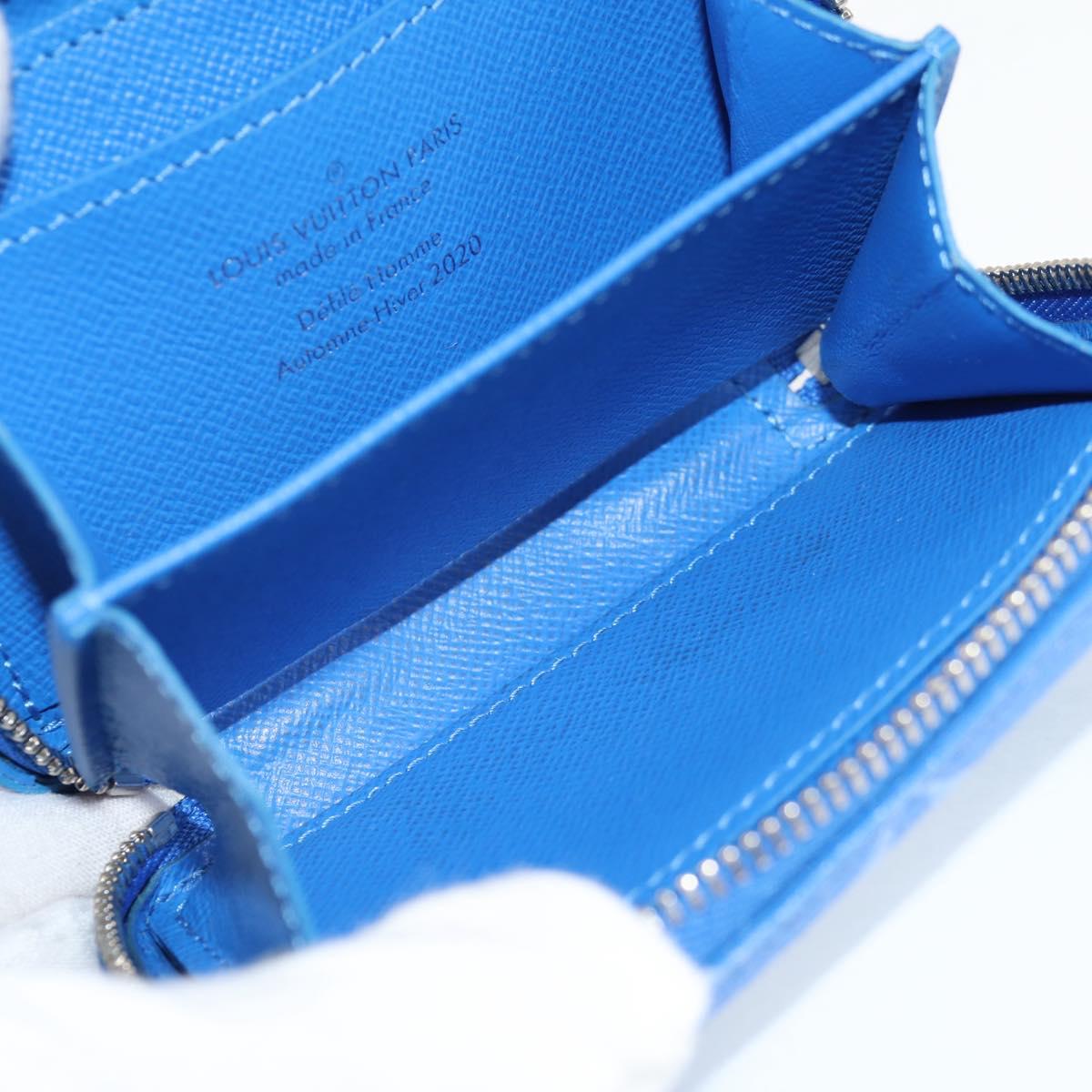 LOUIS VUITTON Monogram Clouds Trunk Necklace Wallet Blue M45440 Auth hk2959M
