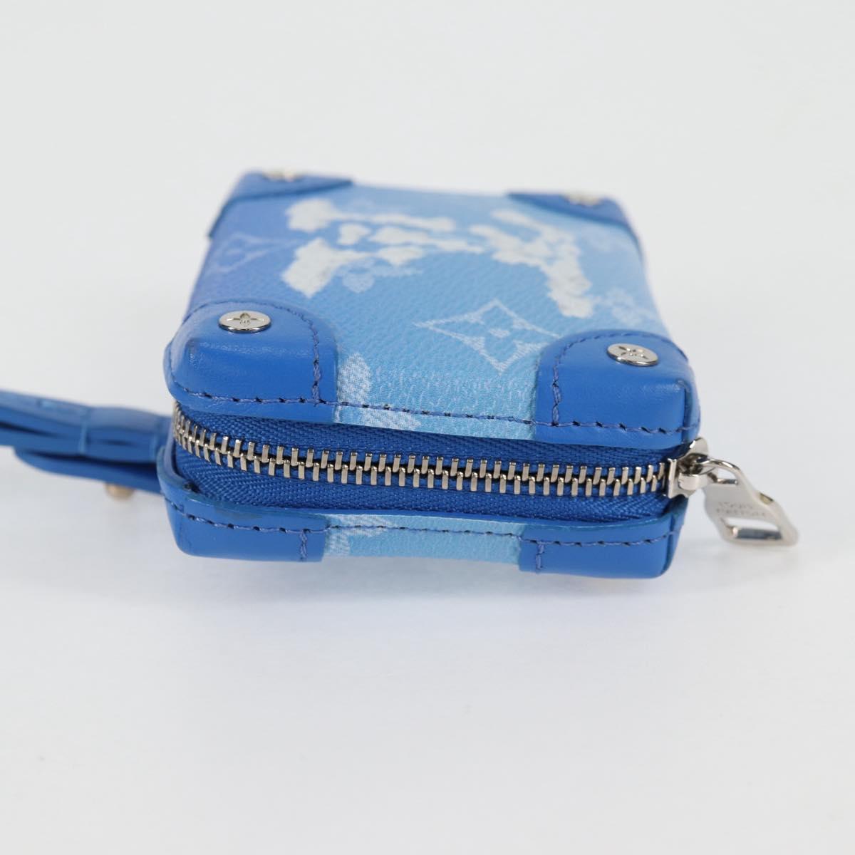 LOUIS VUITTON Monogram Clouds Trunk Necklace Wallet Blue M45440 Auth hk2959M