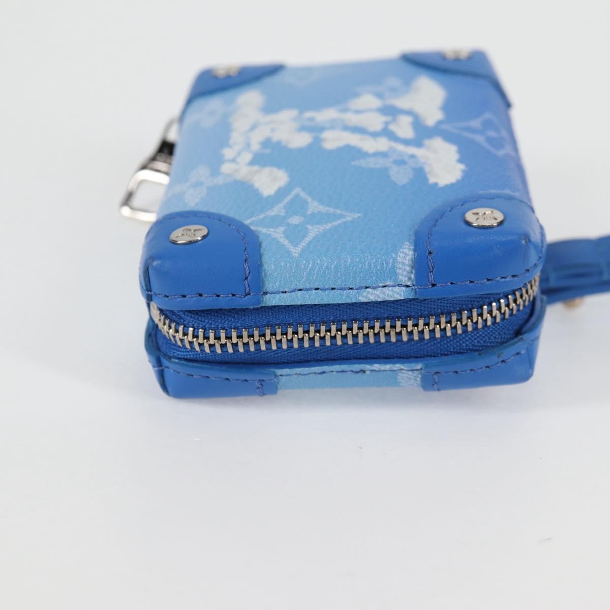 LOUIS VUITTON Monogram Clouds Trunk Necklace Wallet Blue M45440 Auth hk2959M