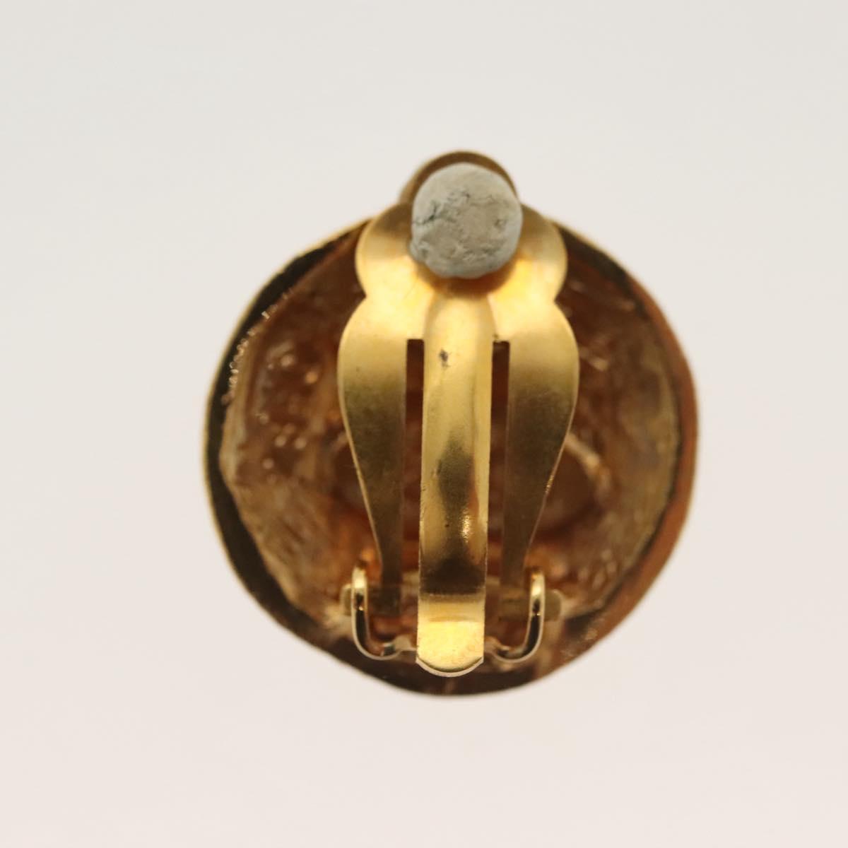 CHANEL Earring Metal Gold CC Auth hk2961