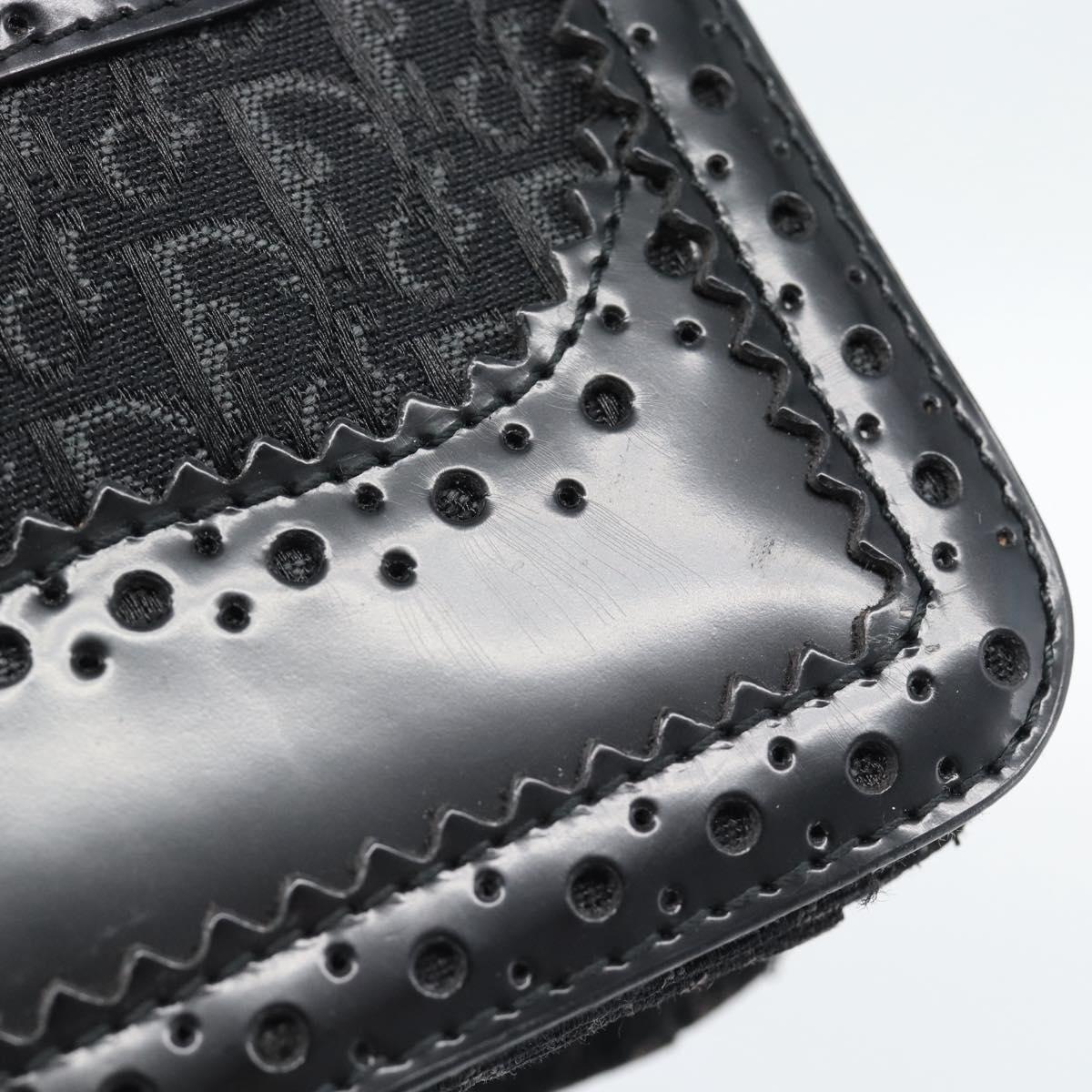 Christian Dior Trotter Canvas Shoulder Bag Black Silver Auth hk2968A
